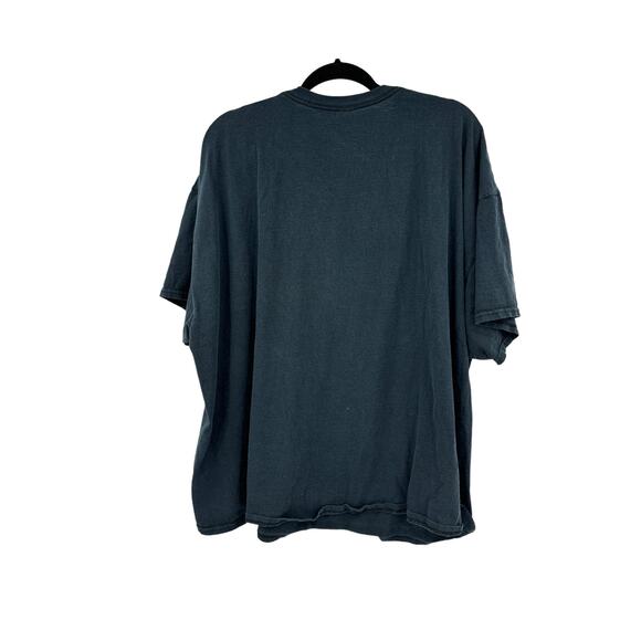 Vintage Gildan T-Shirt Mens 3XL Graphic Half Wolf Short Sleeve Black Cotton - Picture 2 of 4